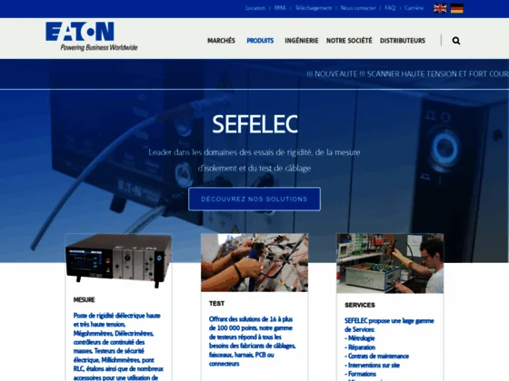 Sefelec : Essais de rigidité diélectrique, de la mesure d’isolement et du test de câblage