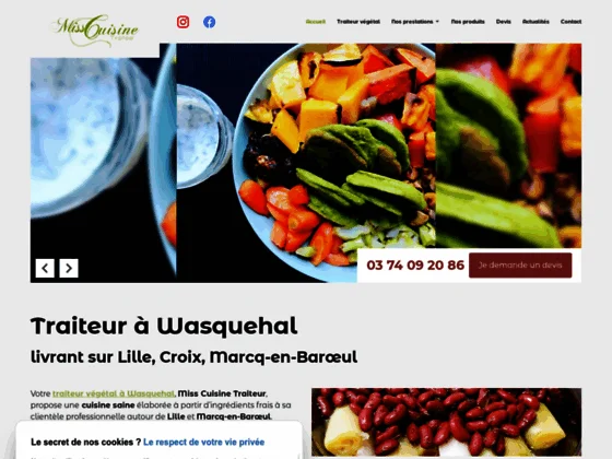 Buffets végétariens et vegan à Wasquehal par Miss Cuisine Traiteur