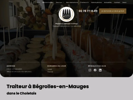 Apéritif dînatoire en entreprise à Cholet, Beaupréau avec Plaisirs & Délices Traiteur