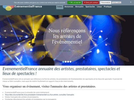 EvenementielFrance annuaire de l'événementiel et du spectacle.