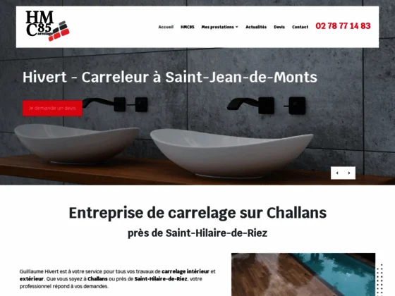 Pose carrelage intérieur réalisé par HMC85 artisan carreleur sur Challans