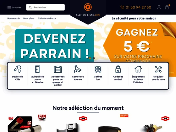 Boutique en ligne de clef