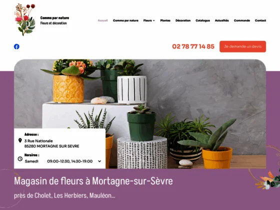 Livraison à domicile de fleurs sur Mortagne-sur-Sèvre par le magasin Comme par Nature