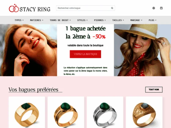 Boutique de bagues pour femmes