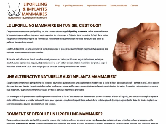 Augmentation mammaire par lipofilling en Tunisie