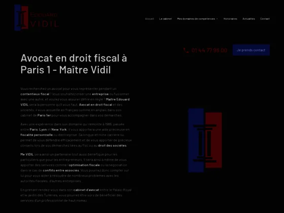 Maître Vidil intervient en droit fiscal dans le 1er arrondissement de Paris