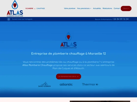 Dépannage en urgence en plomberie et chauffage par la société ATLAS autour de Marseille