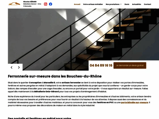 Service de qualité en ferronnerie d’art, comptez sur Gerard-Onis, disponible sur Marseille