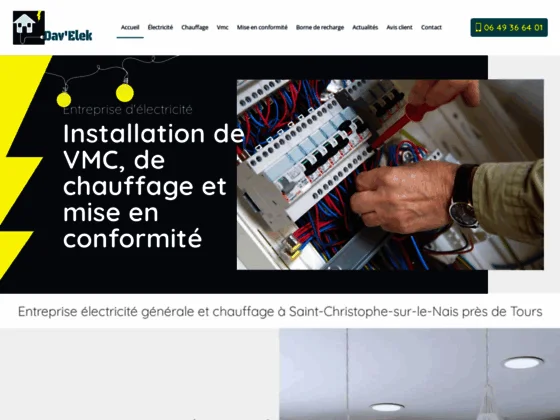 Dav'Elek : électricien - chauffagiste à Saint-Christophe-sur-le-Nais près de Tours (37)