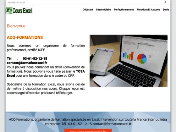Acq-formation, formation Excel à la carte.