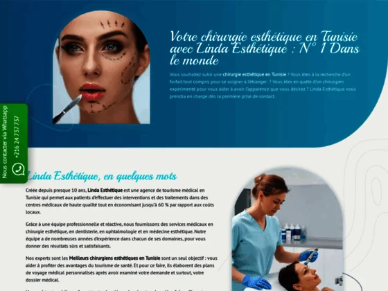 Linda Esthétique : prise en charge chirurgie en Tunisie