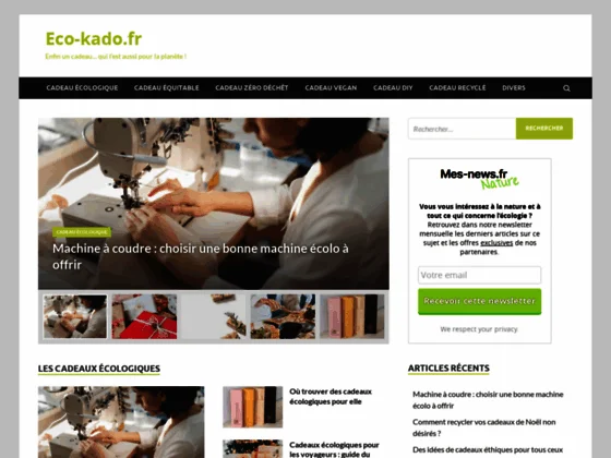 Eco-kado.fr : cadeaux écolos, zéro déchets, commerce équitable