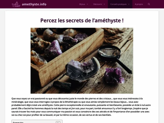 Amethyste.info : vertus et bijoux en améthyste