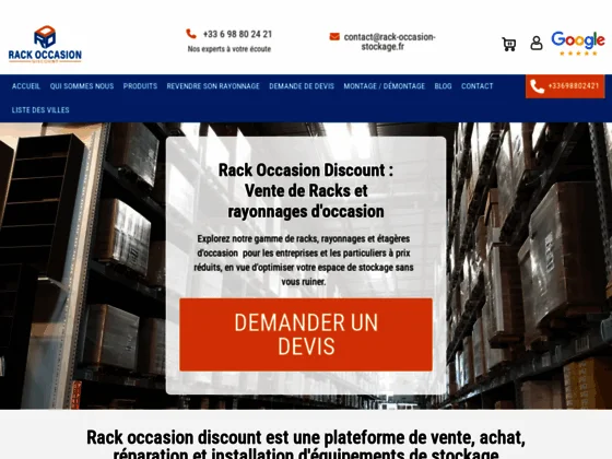 Rack occasion discount : grand magasin de vente des racks, rayonnages, étageres en France.