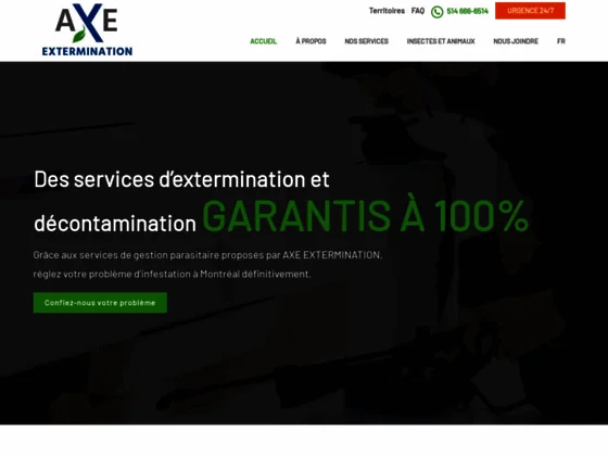 Axe Extermination, votre exterminateur à Montréal