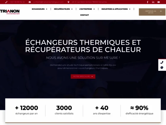 Trianon Echangeur : Fabricant d'échangeurs thermiques