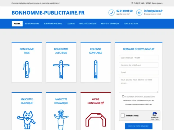 Bonhomme gonflable publicitaire personnalisé