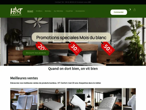 Oreiller à mémoire de forme en bambou