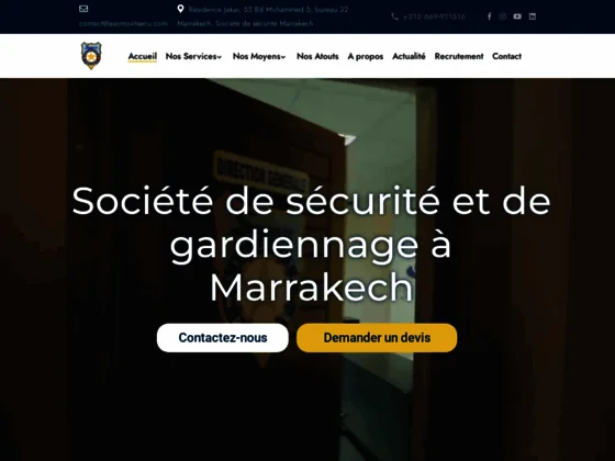 Confiez votre sécurité à la meilleure société de sécurité Marrakech - Asomovitsecu
