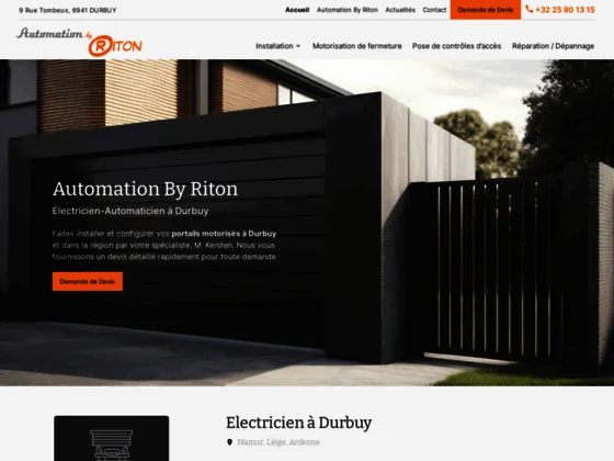 A Durbuy, installation de portails motorisés par Automation By Riton