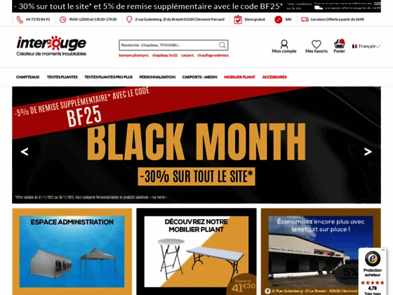 Vente de tente événementielle en ligne