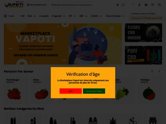 Le site "Vapoti Marketplace"