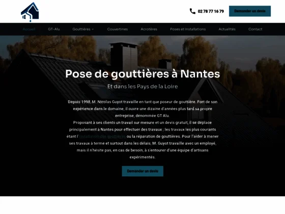 A Nantes, pose de gouttière rapide par GT-Alu