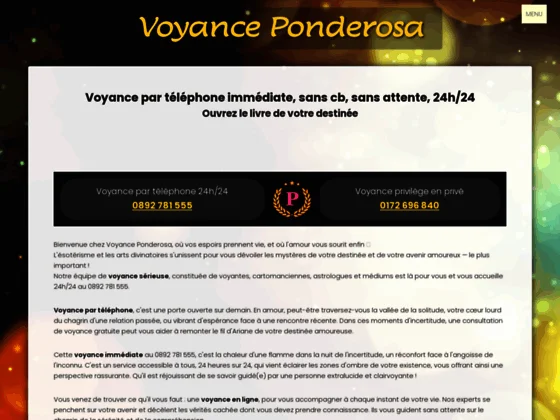 Voyance Ponderosa - le top de la Voyance gratuite par téléphone
