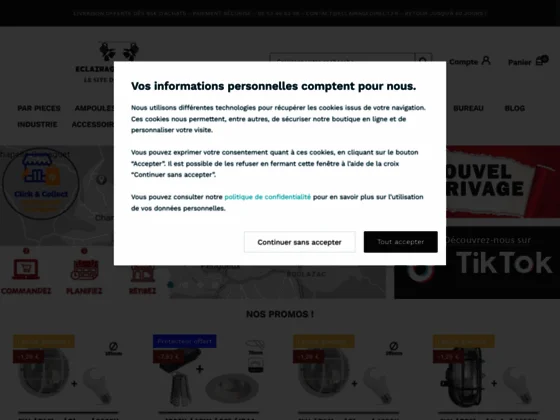 Vente de produits d'éclairage