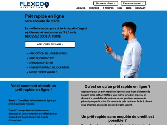 Solution Flexco, spécialiste en prêt rapide en ligne au Québec