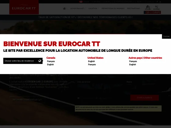 Conduisez une voiture en transit temporaire pour parcourir l'Europe