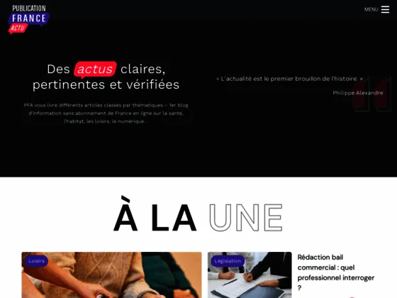 Publication France Actu : L'Actualité Française à l'Ère du Digital