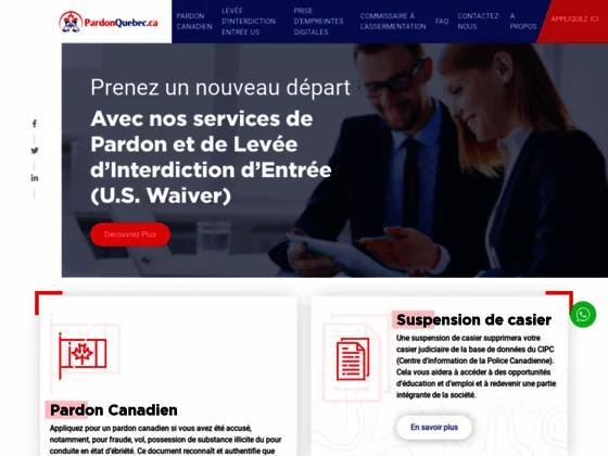 Services de pardon canadien et de levée d’interdiction d’entrée aux États-Unis