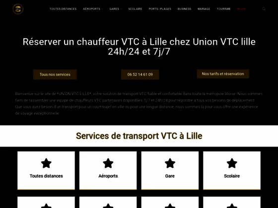 Réservation de chauffeur VTC sur Lille