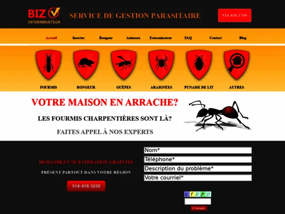 Biz Exterminateur, solutions de lutte contre les nuisibles au Québec