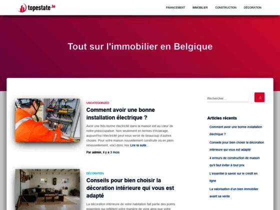 Topestate.be, informations pour réussir vos projets immobiliers
