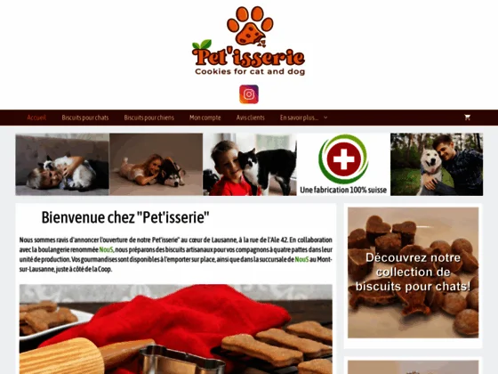 Pet’isserie, biscuits pour chats et chiens en Suisse