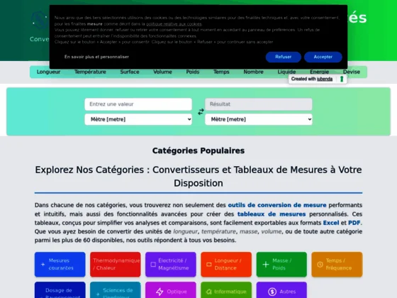 Tableau des conversions