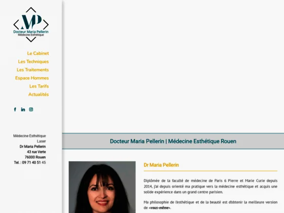 Docteur Maria Pellerin - Médecine Esthétique Rouen 76