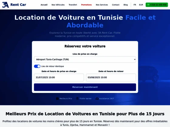 location voiture tunisie