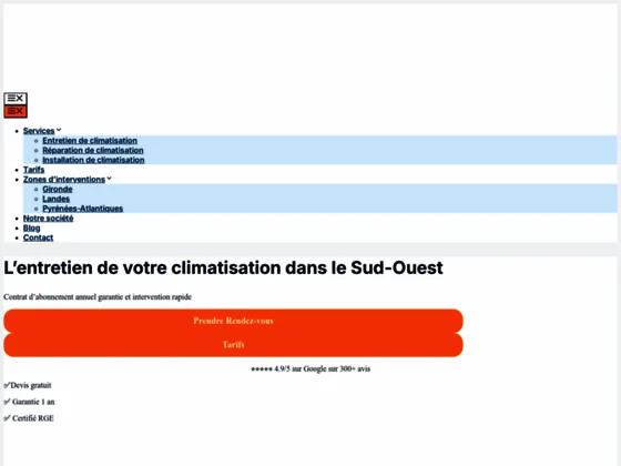 Entretien Climatisaton Sud Ouest