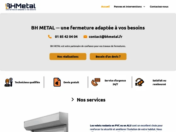 BH METAL – Spécialiste des fermetures sur mesure : volets, fenêtres, rideaux métalliques