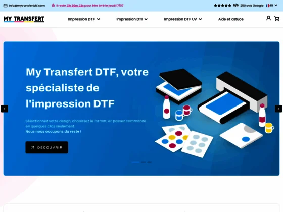 My transfert DTF - Spécialiste de l'impression DTF
