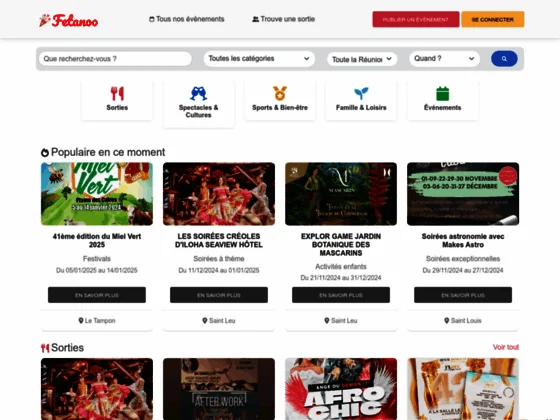 Fetanoo – Agenda des sorties et événements à La Réunion 