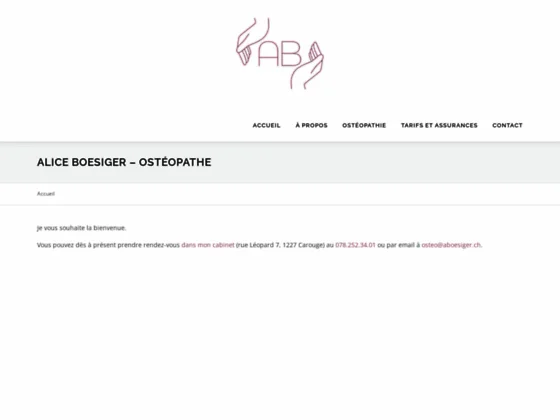 Alice Boesiger - ostéopathe à Carouge (Genève)