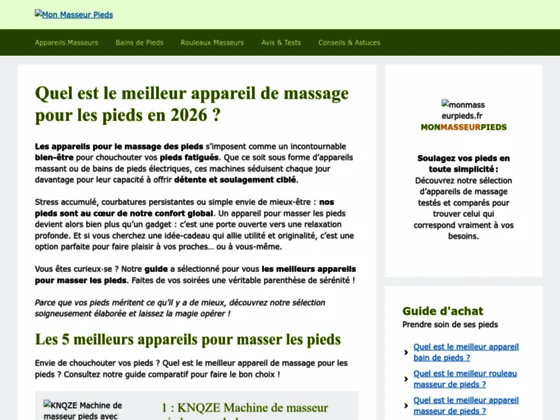 MonMasseurPieds.fr : La référence des appareils de massage des pieds