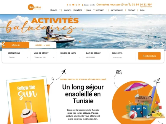 Sunshine Vacances : Spécialiste de voyage tout compris en Tunisie