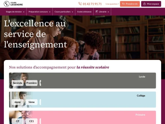 Cours Legendre : la référence du soutien scolaire en France