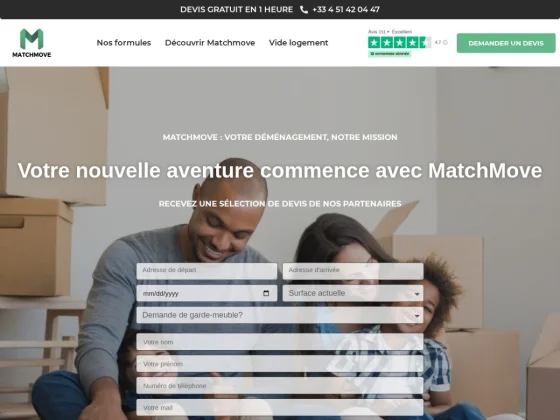 Matchmove : Trouvez un déménageur professionnel au meilleur prix
