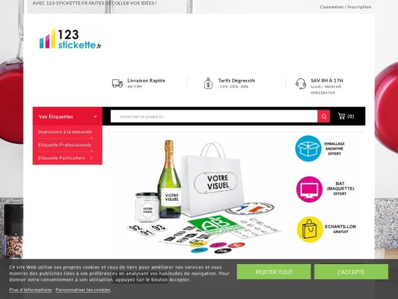 123 stickette : l'expert des étiquettes autocollantes personnalisées